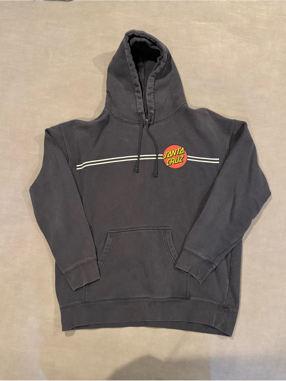 Santa Cruz Skateboards Navy Pullover Hoodie with Chest Logo
